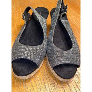 Lanesboro Silver Metallic Wedge Sandals-7.5